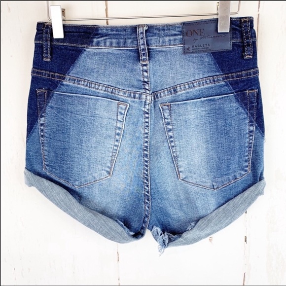 NWT One Teaspoon Harlets High Rise Denim Shorts - Picture 3 of 9